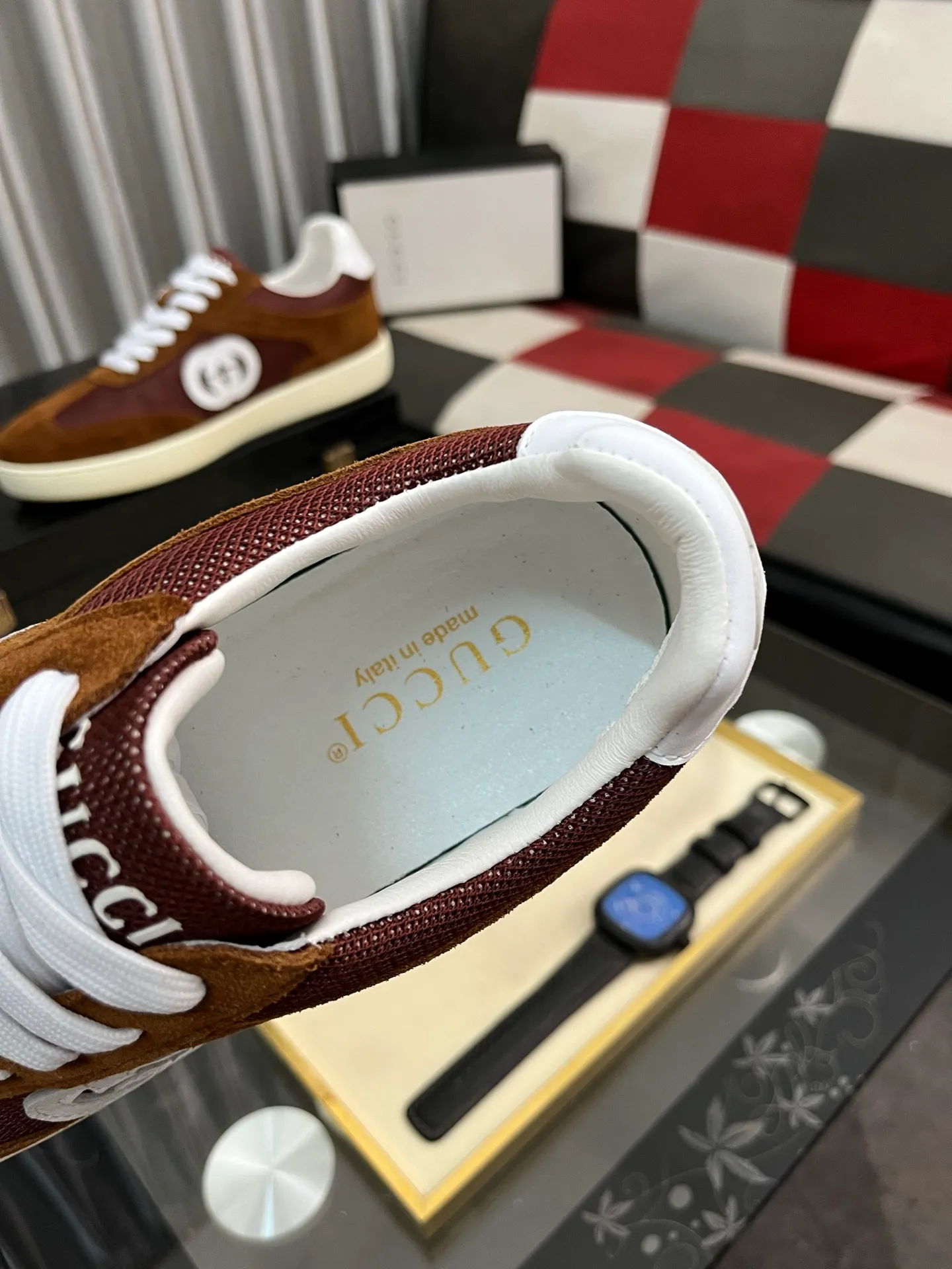 Men's shoes 💰400⌚️⌚️《GUCCI》The latest hot-selling casual shoes, top brand [seduce] luxury~purchase, top~quality. Products sold at the counter [strong] Original embossed calfskin fabric ➕ Comfortable sheepskin lining, code number: 38-443️⃣colors available